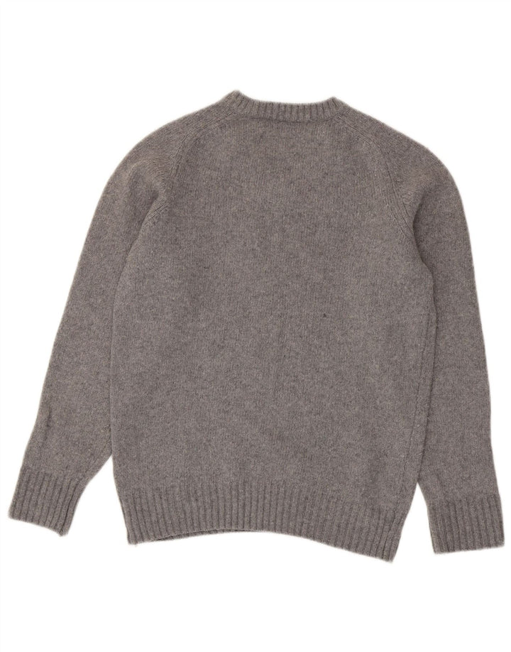 Zara Pull Col V Homme Gris Moyen Laine