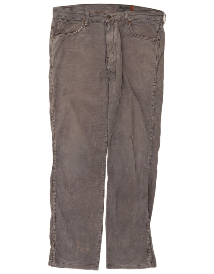WRANGLER Pantalon droit en velours côtelé stretch Arizona pour homme W36 L32 Gris