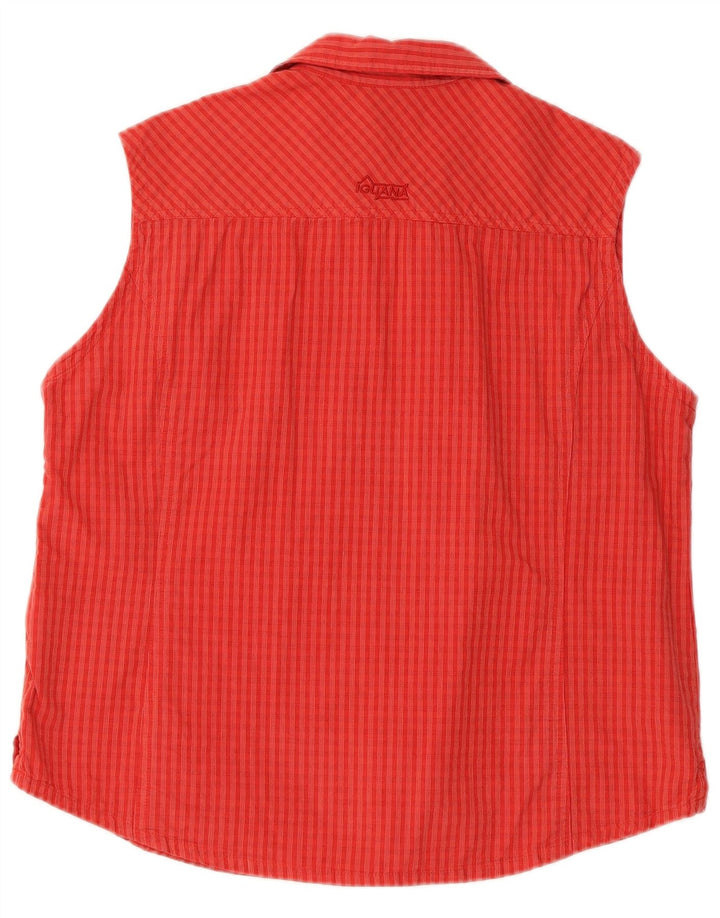 Iguana Chemise sans manches Femme IT 44 Coton à carreaux rouge moyen