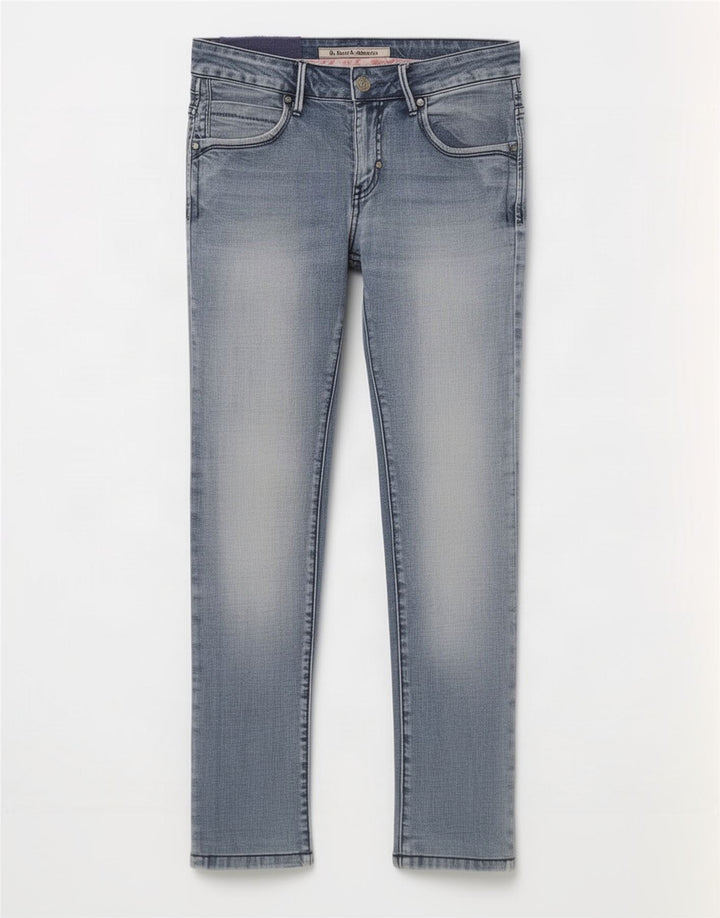 BACI & ABBRACCI Jean Slim Femme IT 44 Moyen W28 L28 Bleu Coton