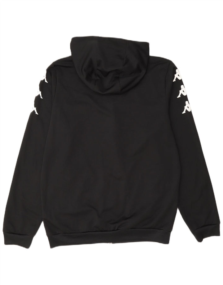 Kappa Pull à capuche zippé graphique pour homme Noir moyen Polyester