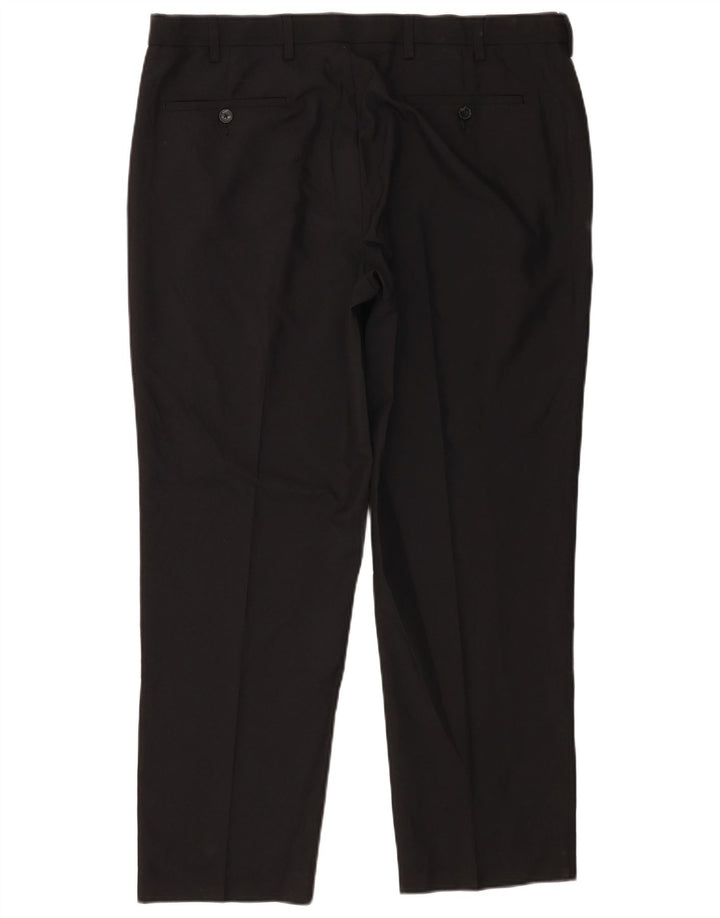 Marks & Spencer Pantalon chino coupe classique pour homme W38 L29 Noir Polyester