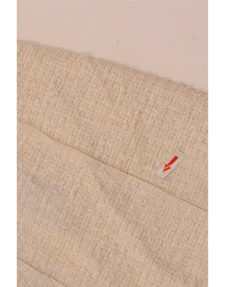 Zara Femme Mini Jupe XS W24 Polyester Blanc Cassé