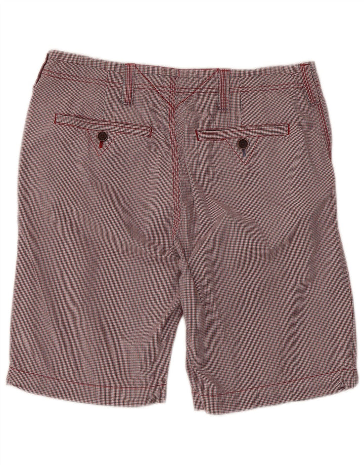 WHITE STUFF Short Chino Homme W34 Large Rouge Vichy Coton