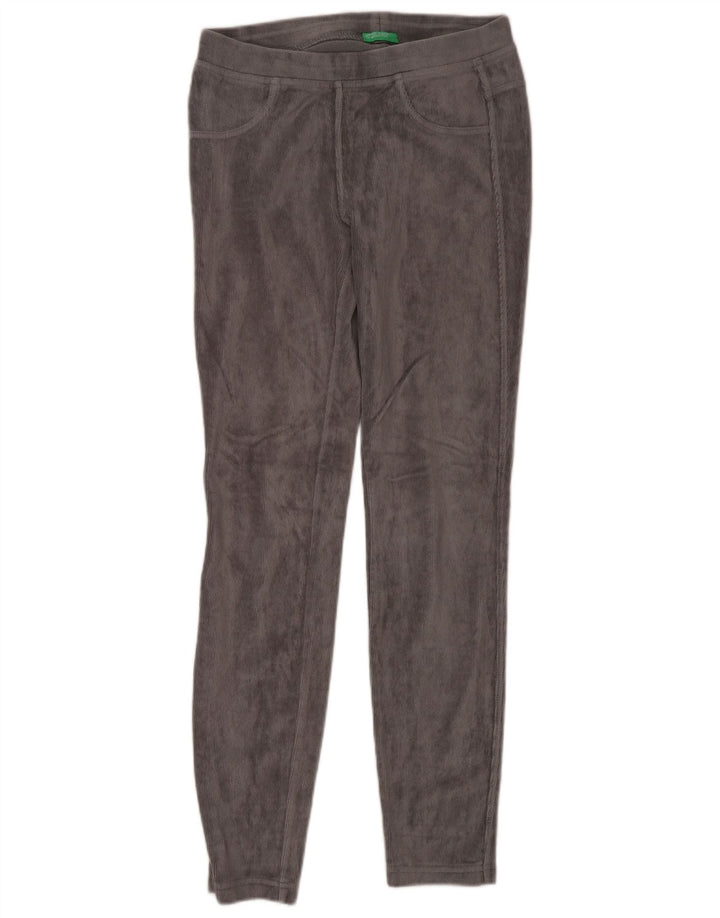 Benetton Leggings Femme UK 10 Petit Gris Coton