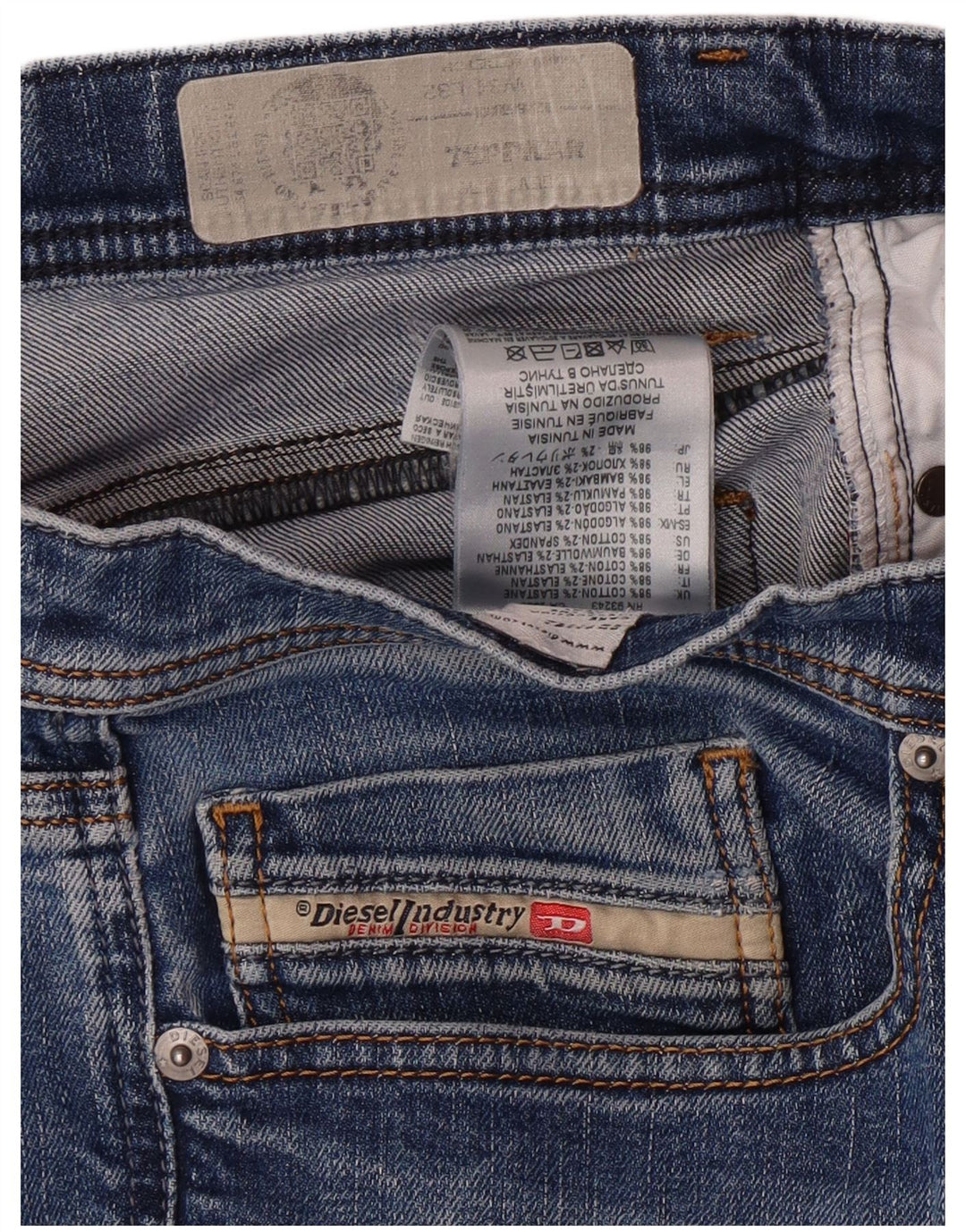 DIESEL Jean Slim Tepphar Carrot Homme W34 L32 Bleu Coton