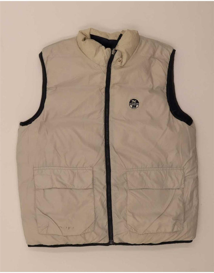 North Sails Gilet rembourré réversible pour homme UK 38 Bleu marine moyen Polyamide
