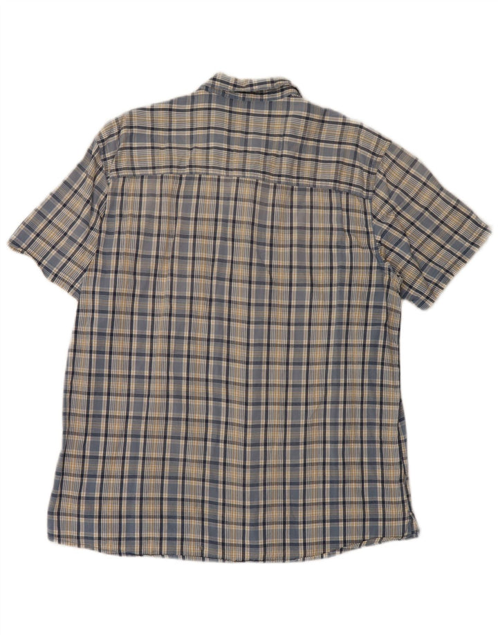 Mountain Warehouse Chemise à manches courtes pour homme XL en coton à carreaux bleu