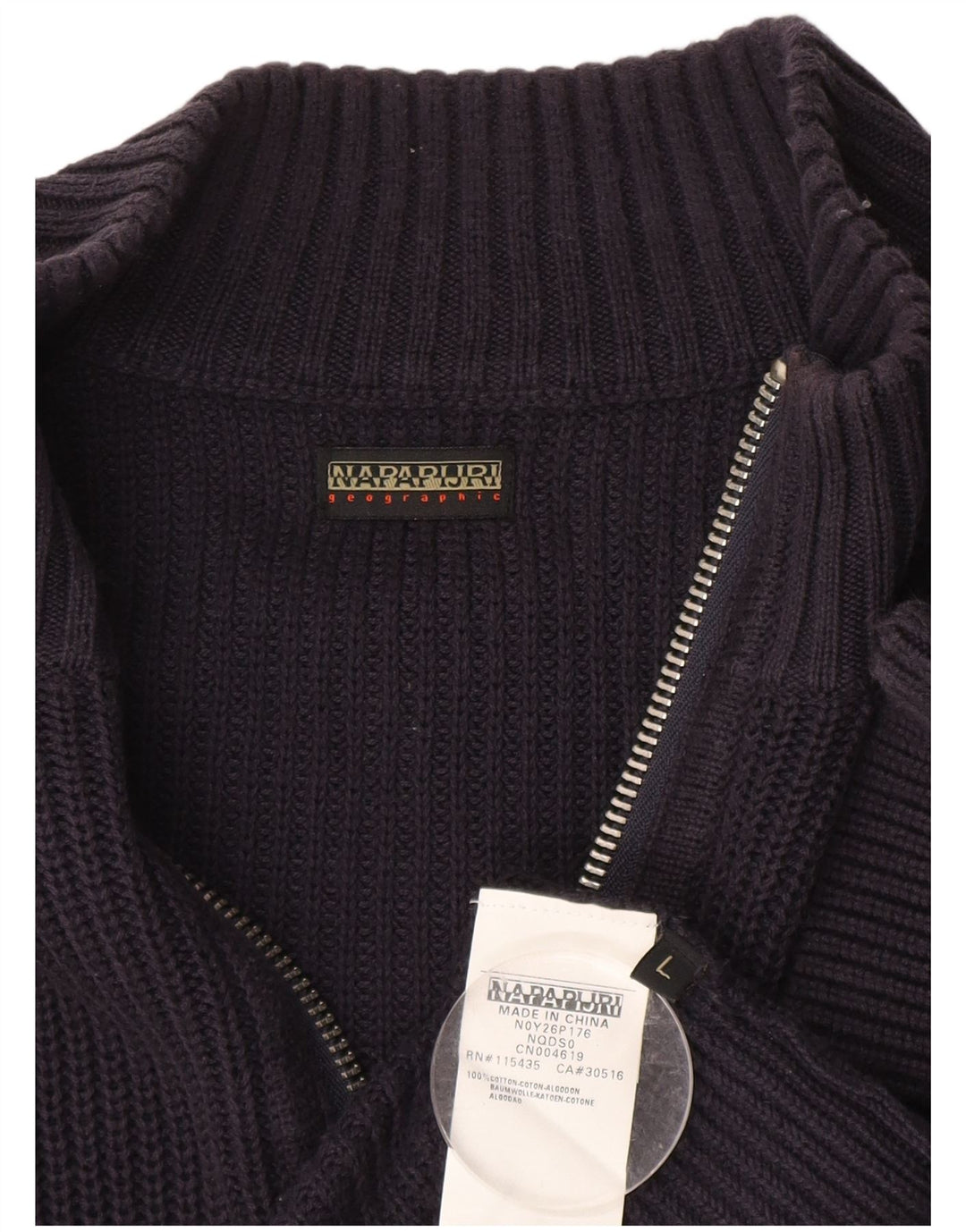 NAPAPIJRI Pull Cardigan Géographique Homme Large Bleu Marine Coton