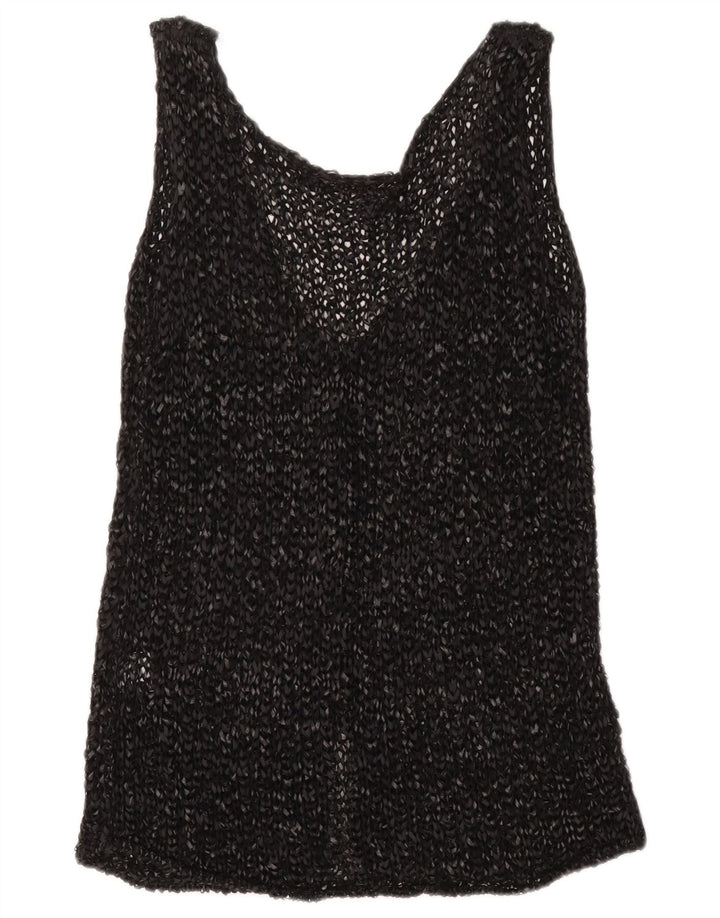 Codice Cardigan sans manches au crochet pour femme UK 16 Grand coton gris
