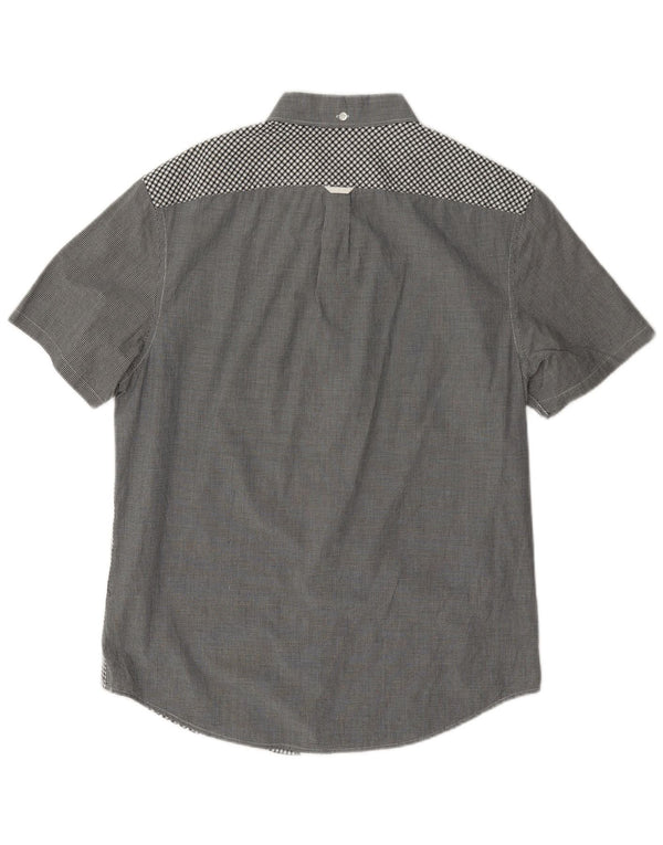 Penguin Chemise à Manches Courtes Heritage Homme Gris Moyen Vichy Coton