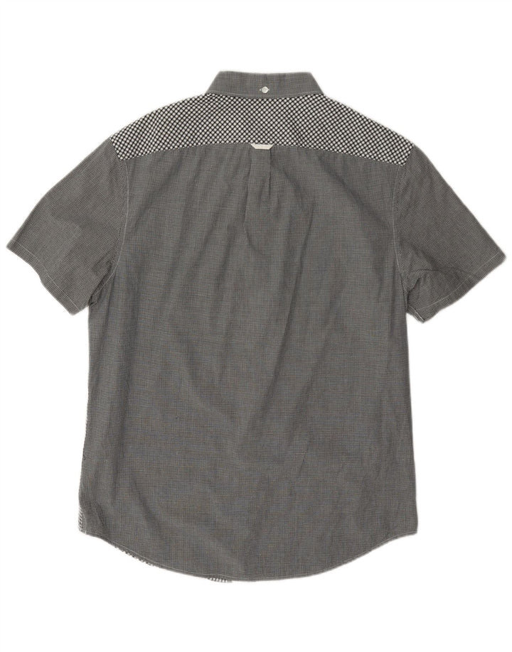 Penguin Chemise à Manches Courtes Heritage Homme Gris Moyen Vichy Coton