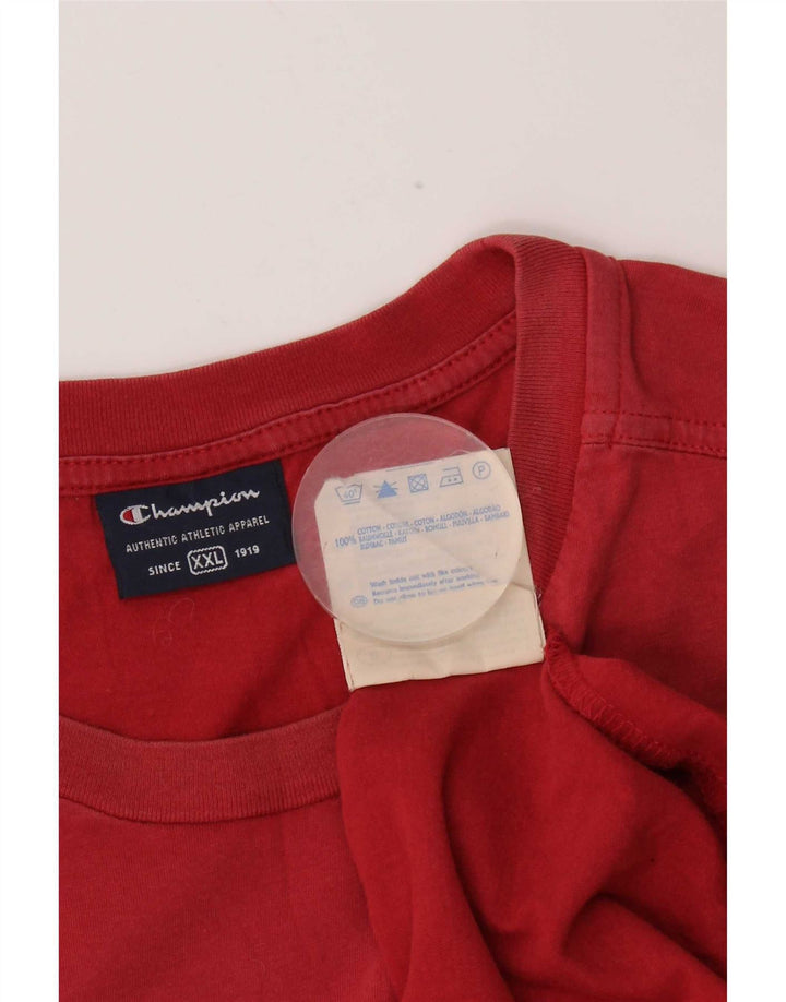 Champion T-Shirt Graphique Femme Top 2XL Rouge Coton