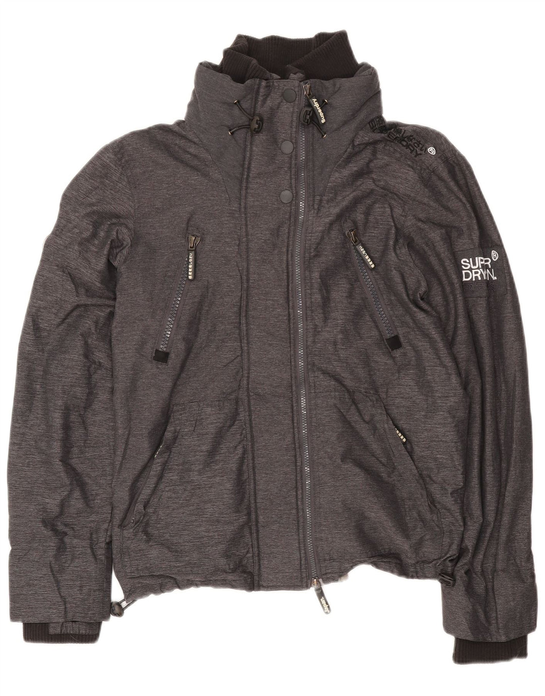 Superdry Veste de Pluie Femme UK 14 Nylon Gris Moyen