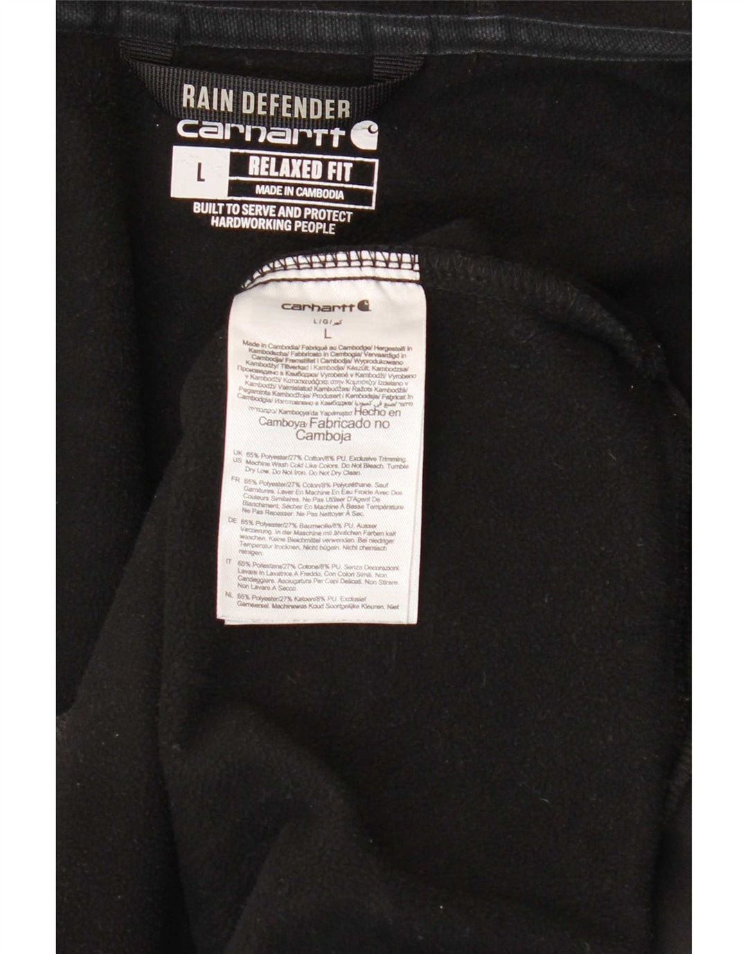 Carhartt Pull à capuche zippé pour homme, coupe décontractée, grand, noir, polyester