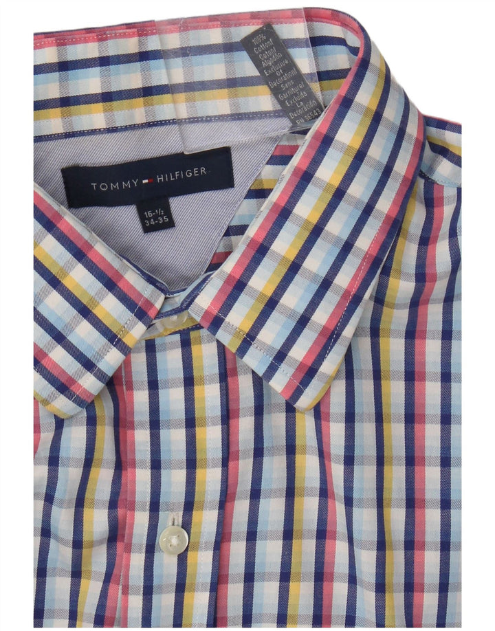 Tommy Hilfiger Chemise Homme Taille 16 16 1/2 Grand Coton à Carreaux Multicolore