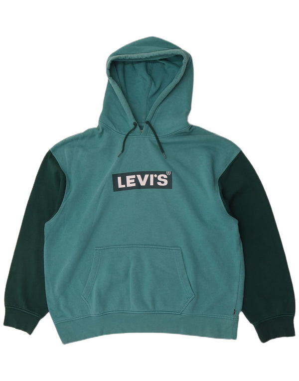 Levi's Pull à Capuche Relaxed Graphic XL Homme Turquoise Colorblock Coton