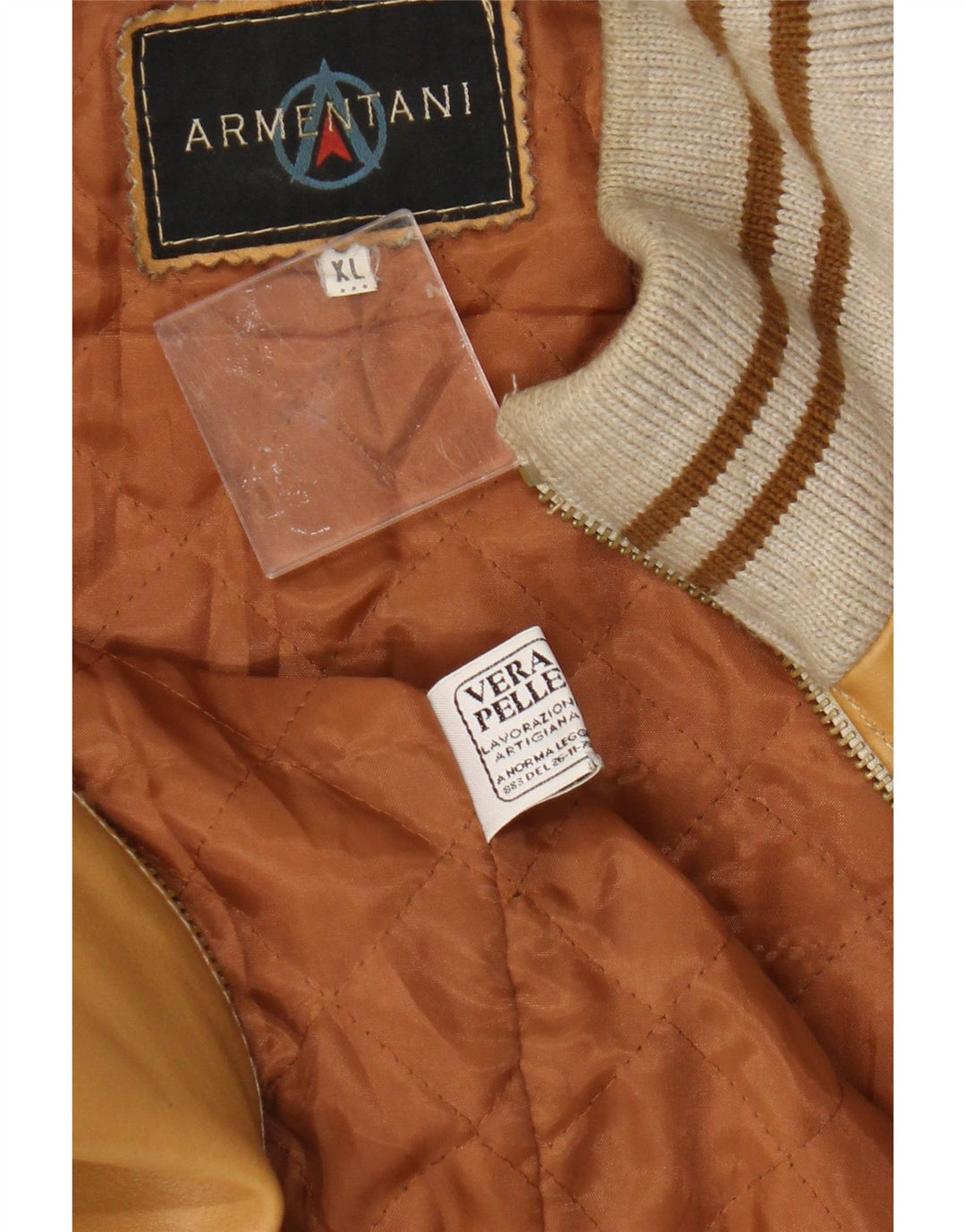 Veste en cuir Bomber homme vintage UK 42 XL Cuir Beige