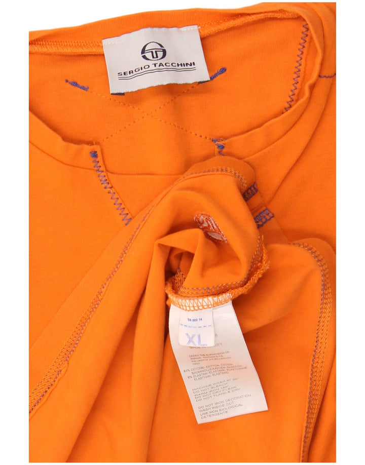 SERGIO TACCHINI T-Shirt Femme Top UK 18 XL Orange Coton