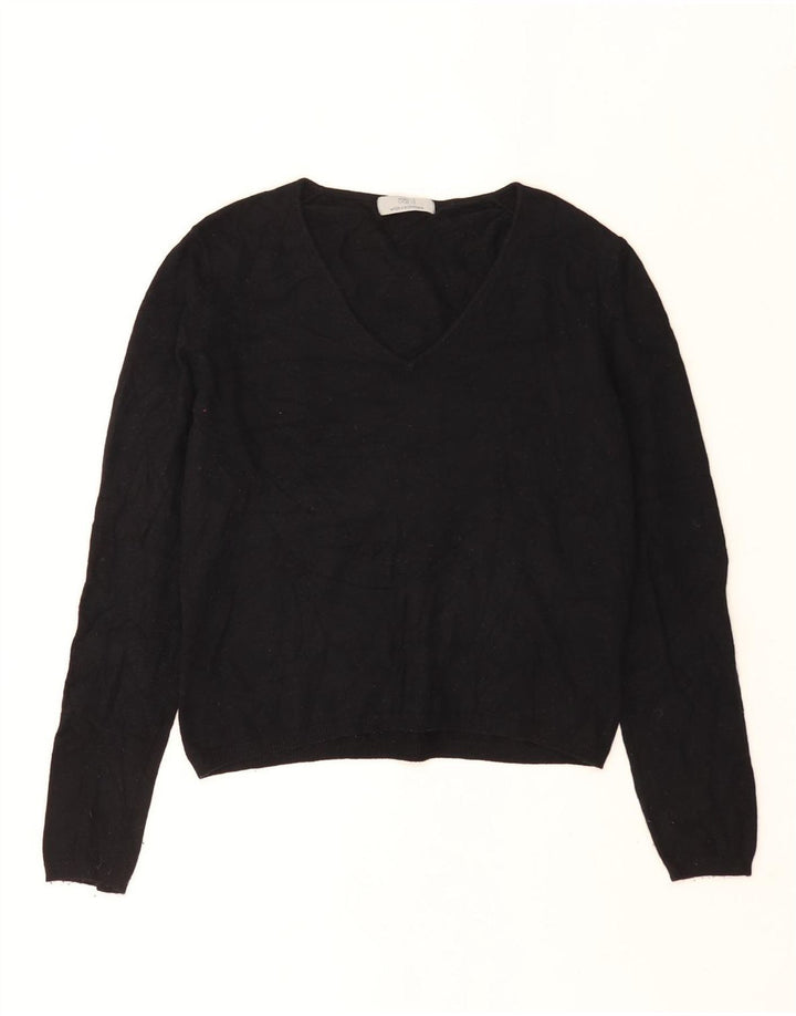 Marks & Spencer Pull court à col en V pour femme UK 14 Noir moyen