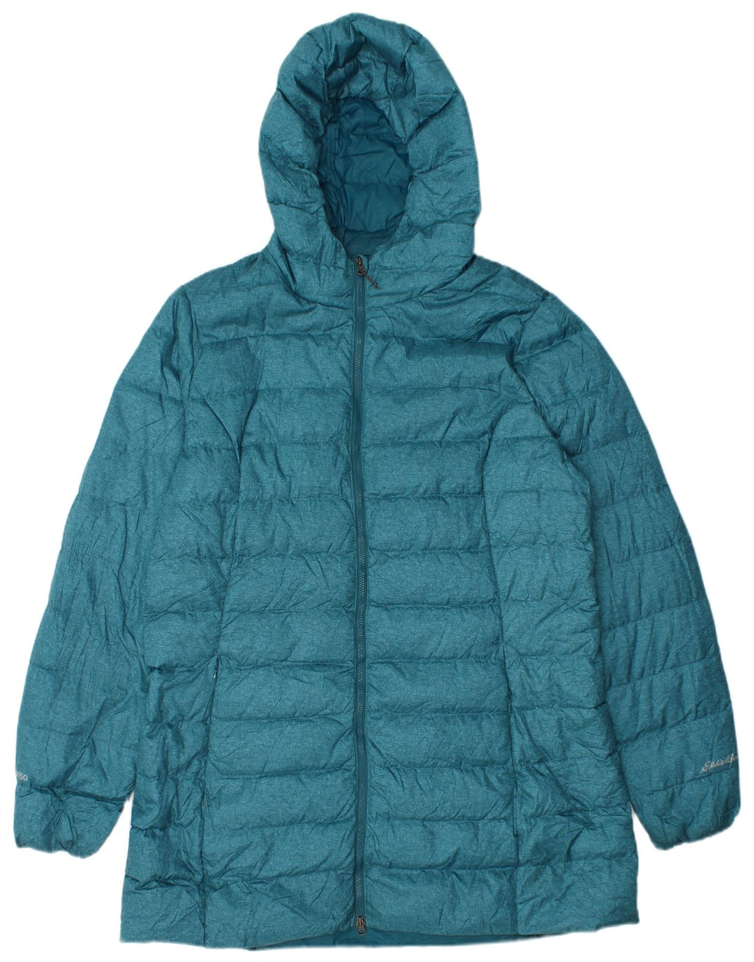 EDDIE BAUER Manteau rembourré à capuche pour femme UK 14 Large Bleu