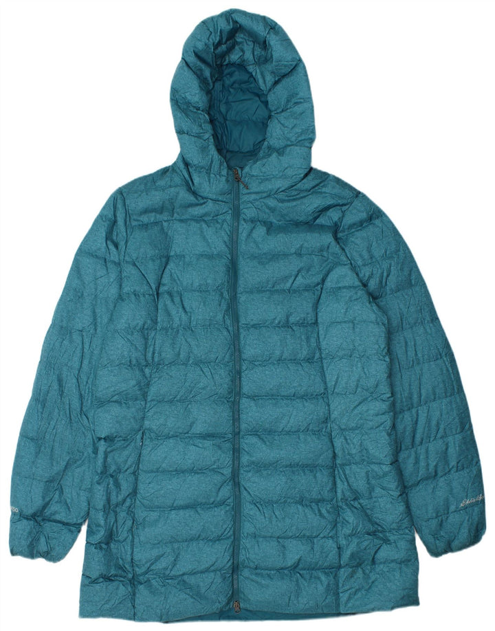 EDDIE BAUER Manteau rembourré à capuche pour femme UK 14 Large Bleu