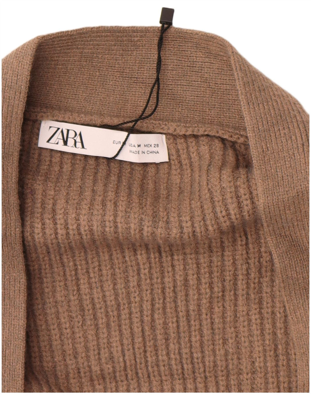 ZARA Cardigan ouvert surdimensionné pour femme UK 14 Marron moyen