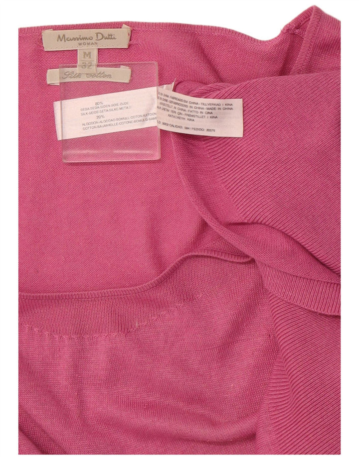 MASSIMO DUTTI Pull col bateau pour femme UK 14 Soie rose moyen