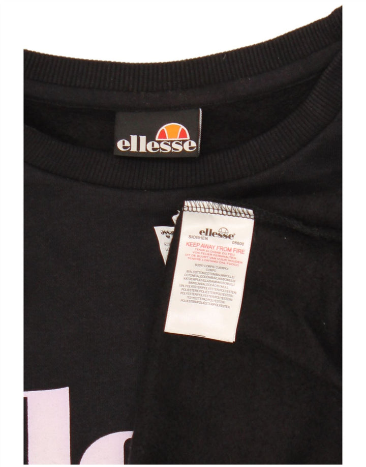 Ellesse Sweat-shirt surdimensionné graphique pour femme UK 14 Noir moyen
