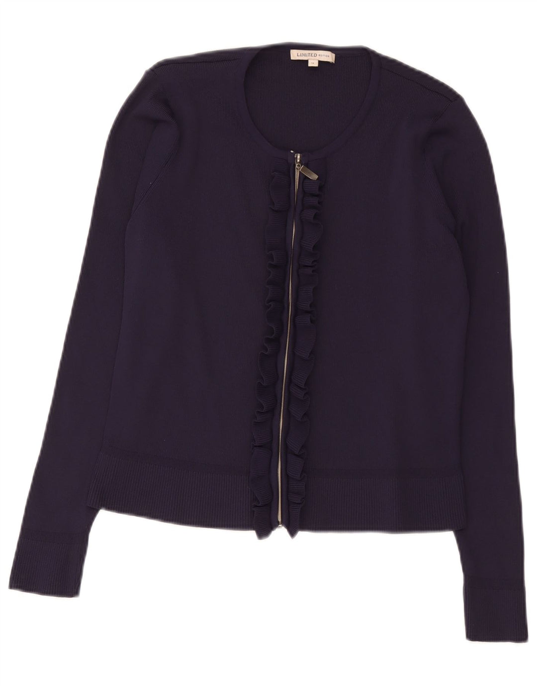 Marks & Spencer Pull Cardigan Femme UK 14 Medium Bleu Marine Polyamide