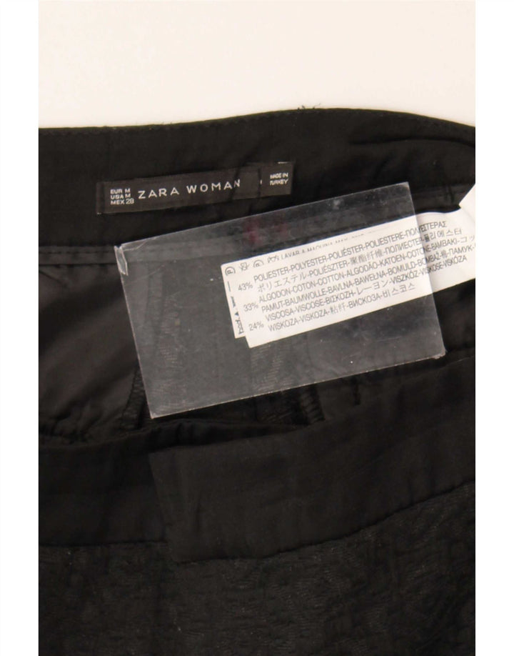 Pantalon court slim pour femme Zara Medium W28 L25 Polyester tacheté noir