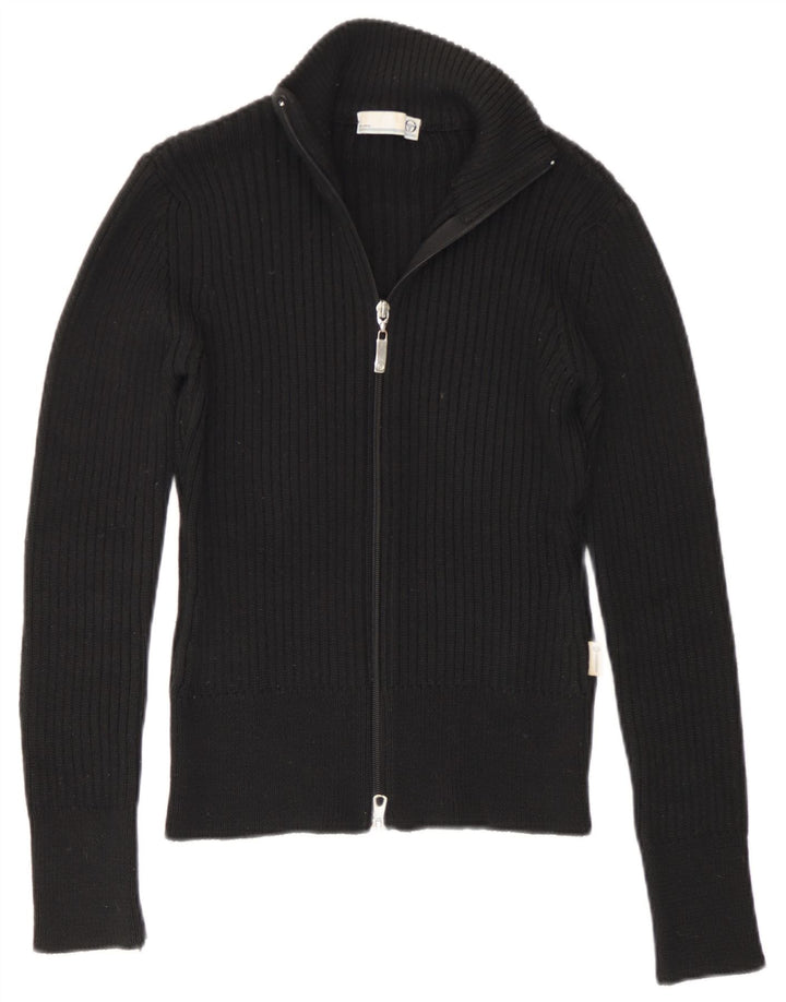 Sergio Tacchini Pull cardigan entièrement zippé pour femme UK 10 Petit Noir