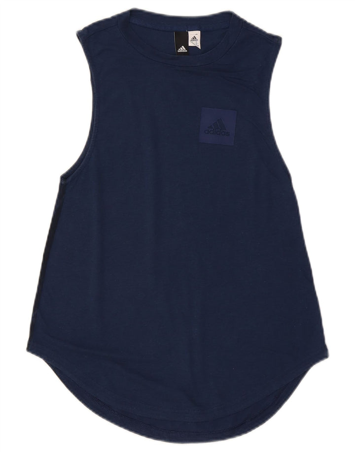Adidas Femme Débardeur UK 8 Petit Bleu Marine Tie Dye Polyester