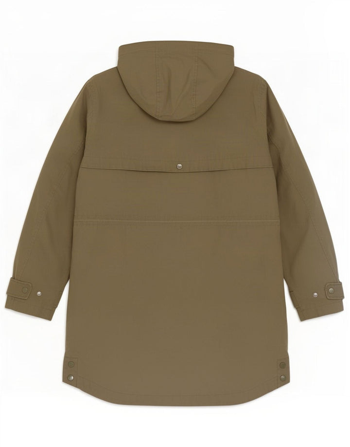 Joules Manteau imperméable à capuche pour femme UK 12 Kaki moyen
