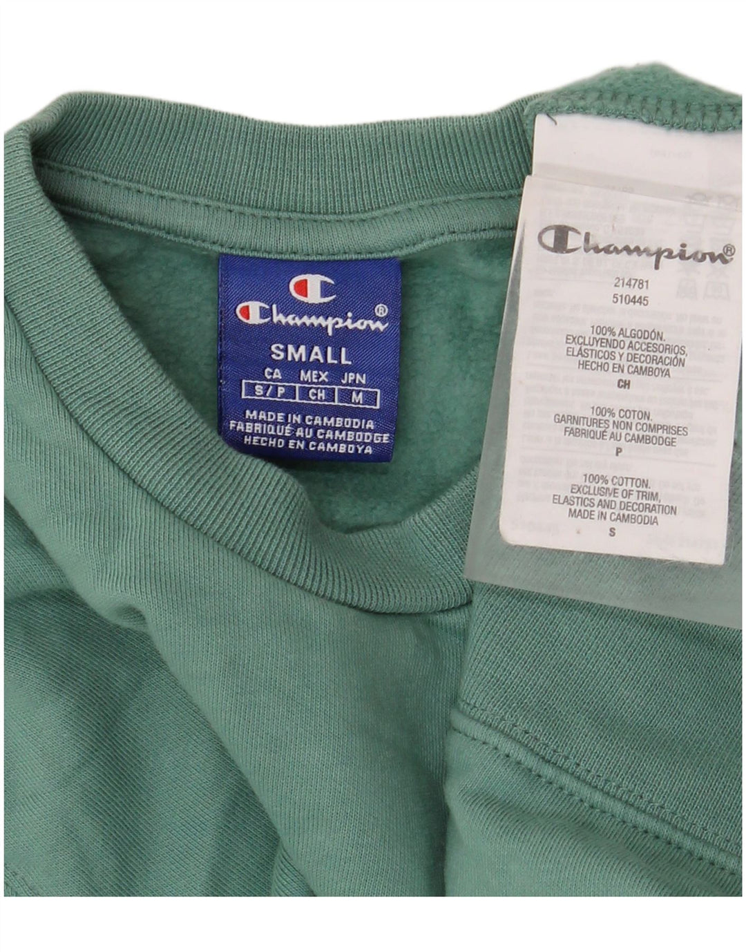 Champion Sweat-shirt pour homme en coton vert petit