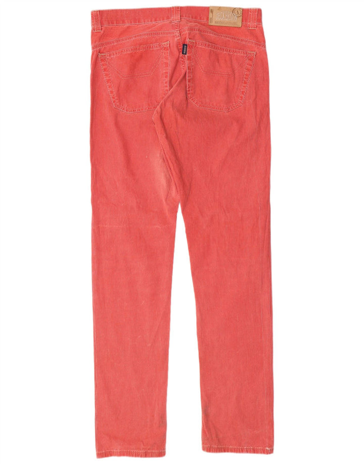 JECKERSON Pantalon droit en velours côtelé pour homme W32 L33 Rouge