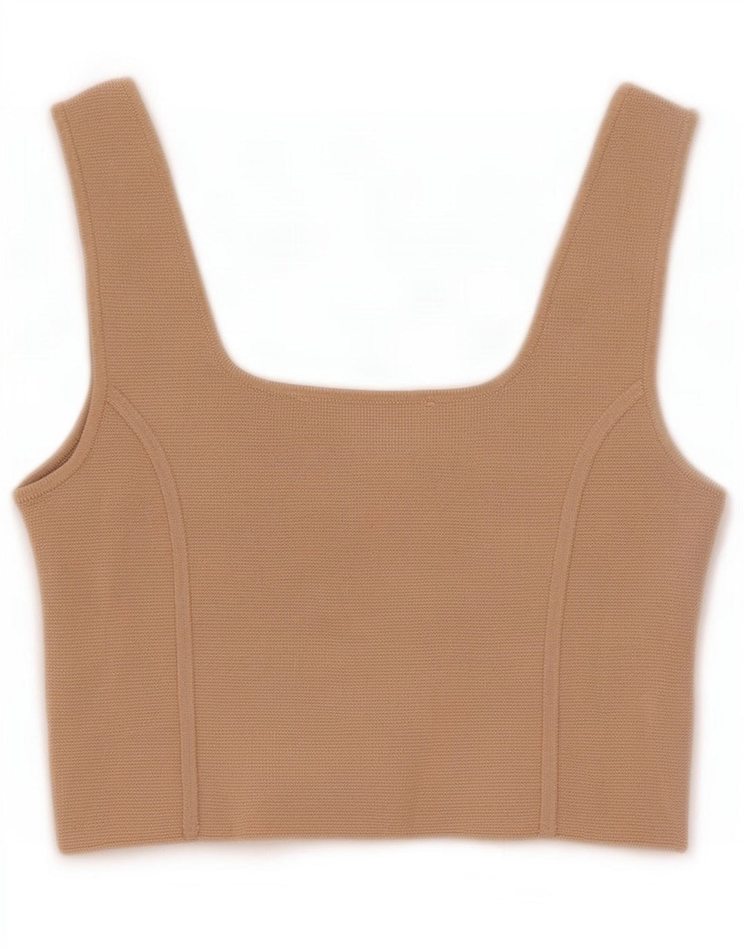 Zara Femmes Haut Court Sans Manches UK 8 Petit Nylon Beige