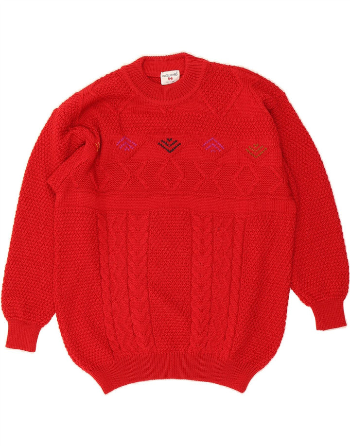 VINTAGE Mens Crew Neck Jumper Sweater Large Red Wool Vintage Vintage and Second-Hand Vintage from Messina Hembry 