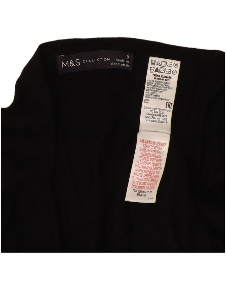 Marks & Spencer Pull cardigan ouvert long pour femme UK 8 Small Noir