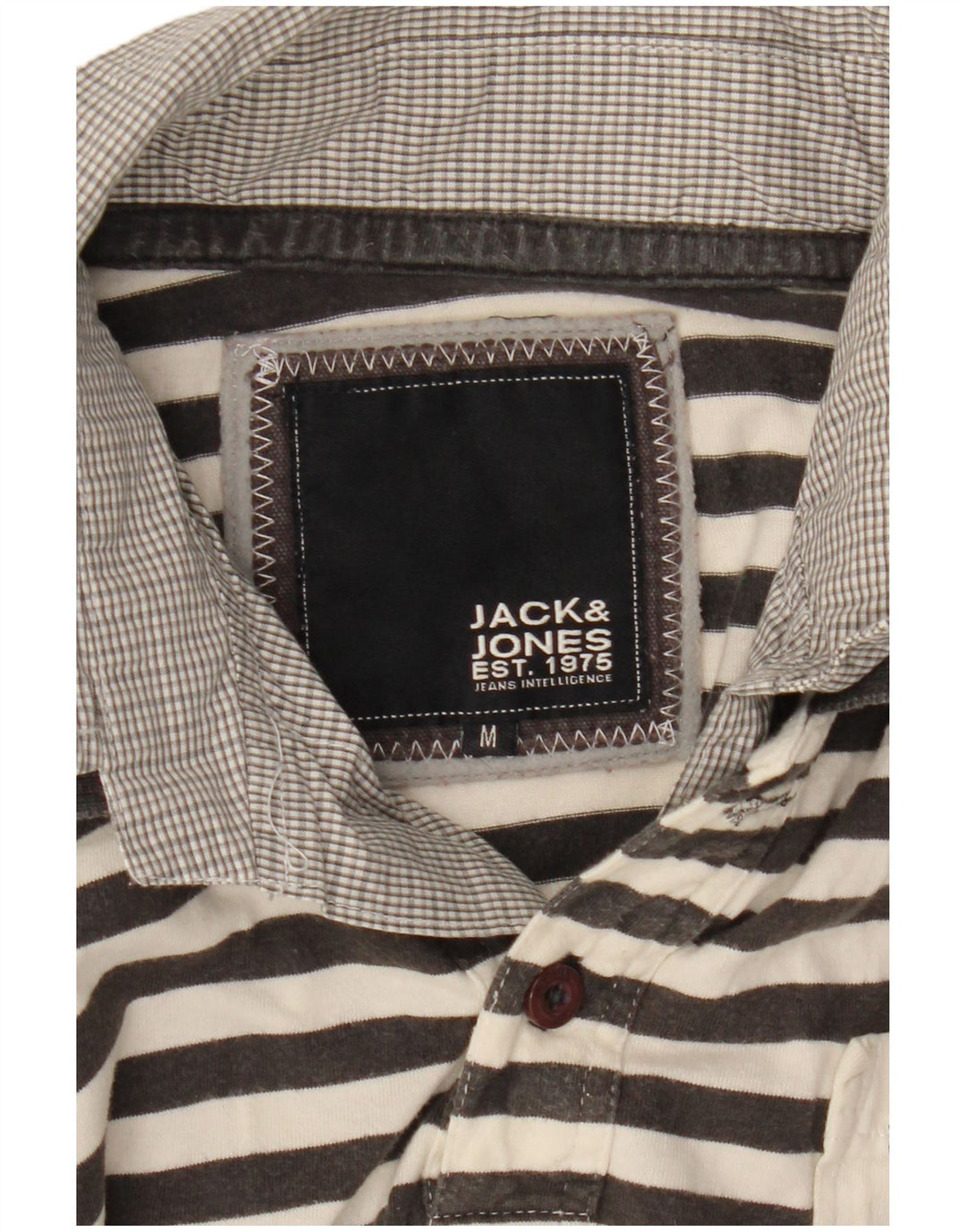 JACK & JONES Polo Graphique Homme Gris Moyen Rayé