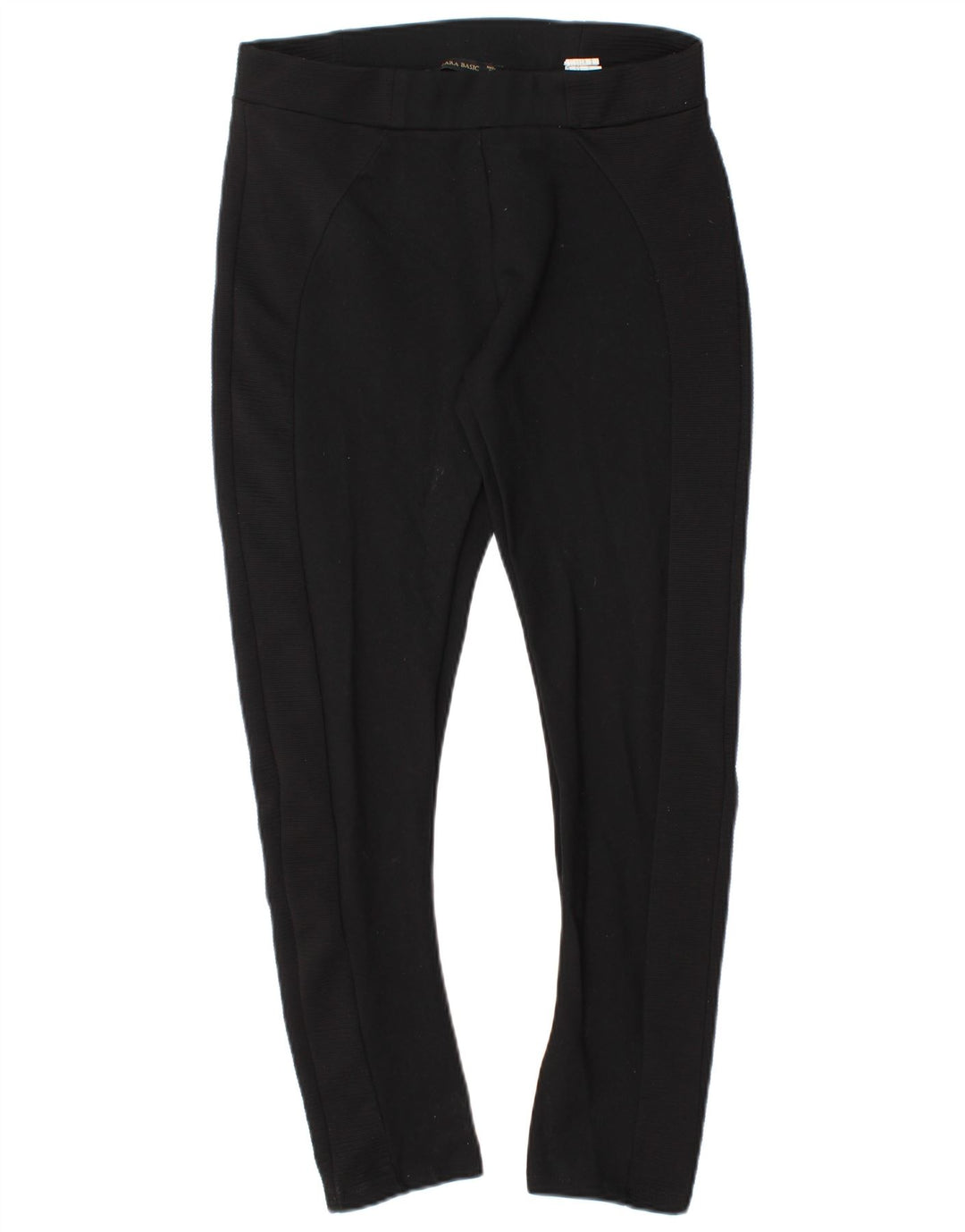 Zara Leggings Femme UK 14 Large Noir Viscose