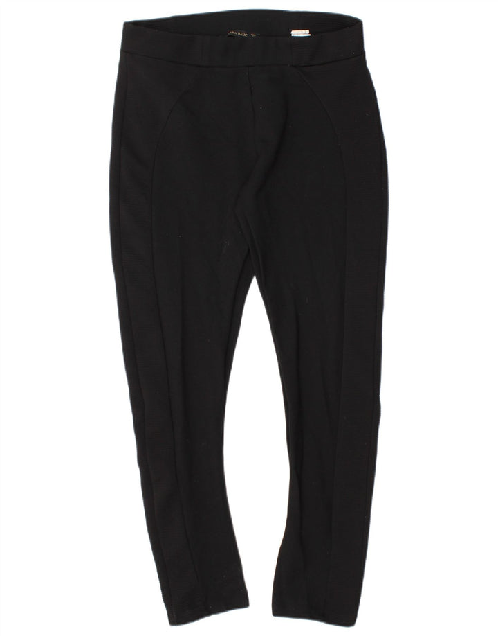 Zara Leggings Femme UK 14 Large Noir Viscose