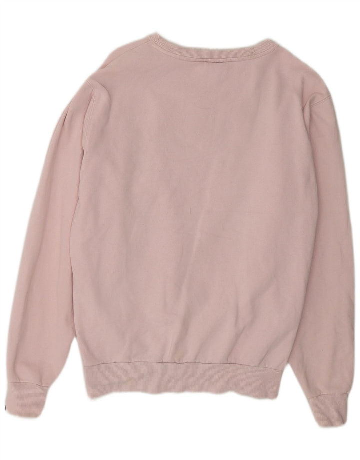 ELLESSE Womens Graphic Sweatshirt Jumper UK 12 Medium  Pink Cotton