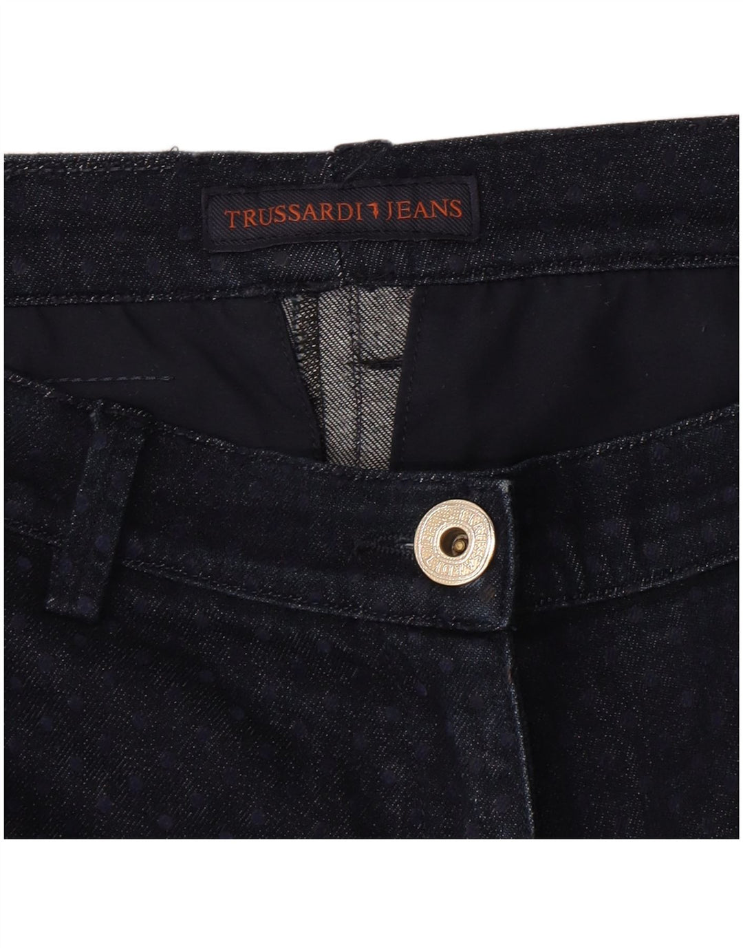 Trussardi Femme Jean Droit W30 L27 Bleu Marine Taché