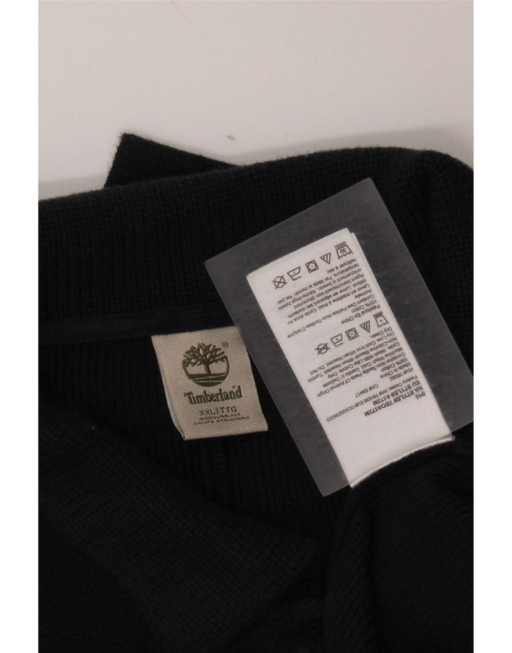 Timberland Mens Regular Fit Cardigan Sweater 2XL Bleu Marine Coton