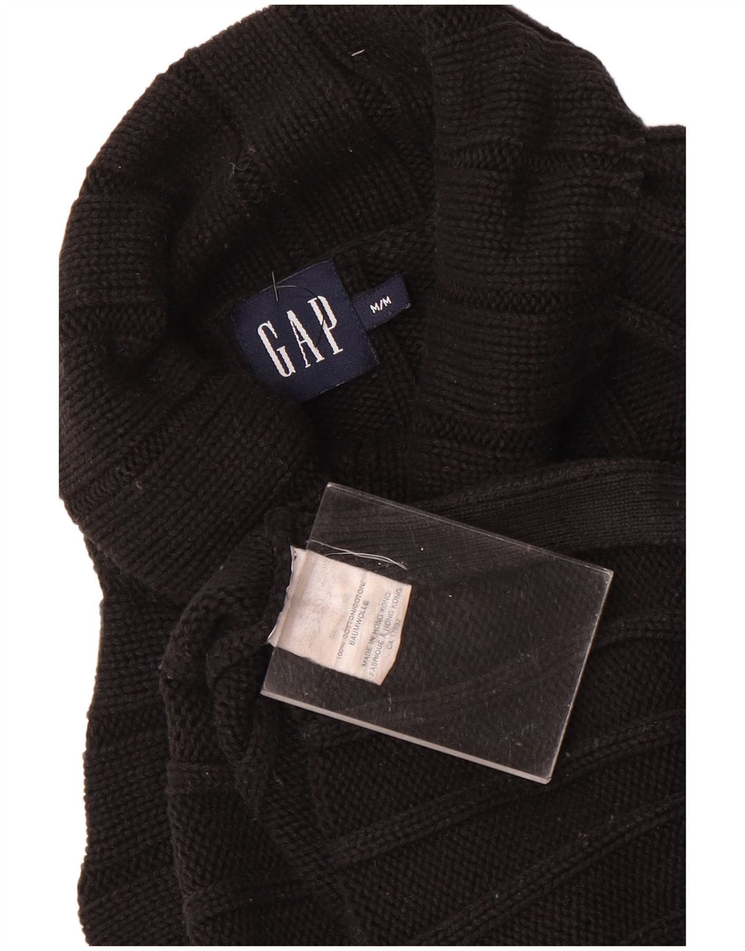 Gap Pull Col Roulé Femme UK 14 Moyen Noir Coton