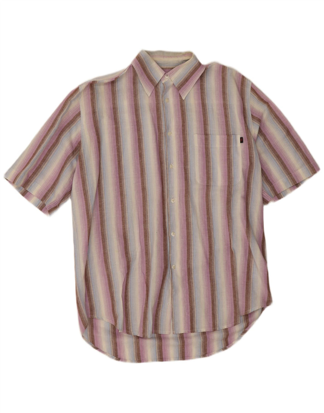 Marlboro Classics Chemise à manches courtes pour homme en lin rayé multicolore