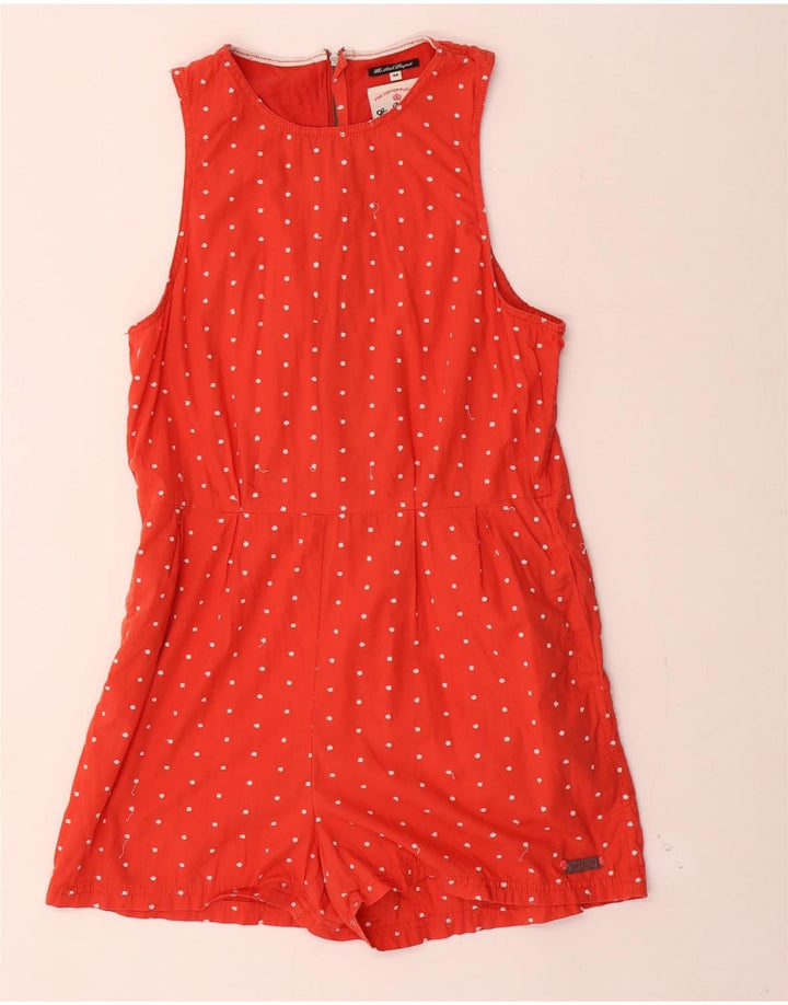 Superdry Combishort sans manches pour femme UK 14 Rouge moyen à pois