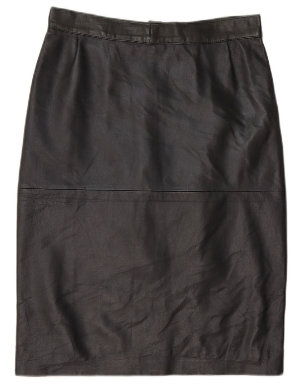 jupe en cuir femme vintage Medium W28 Noir