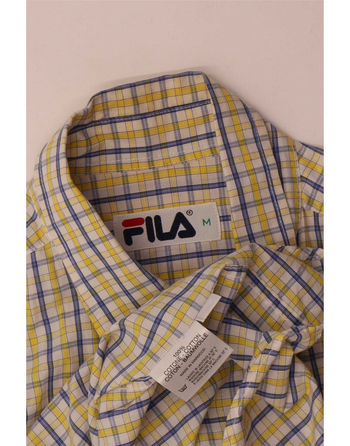 Fila Chemise à Manches Courtes Homme Jaune Moyen Check Cotton